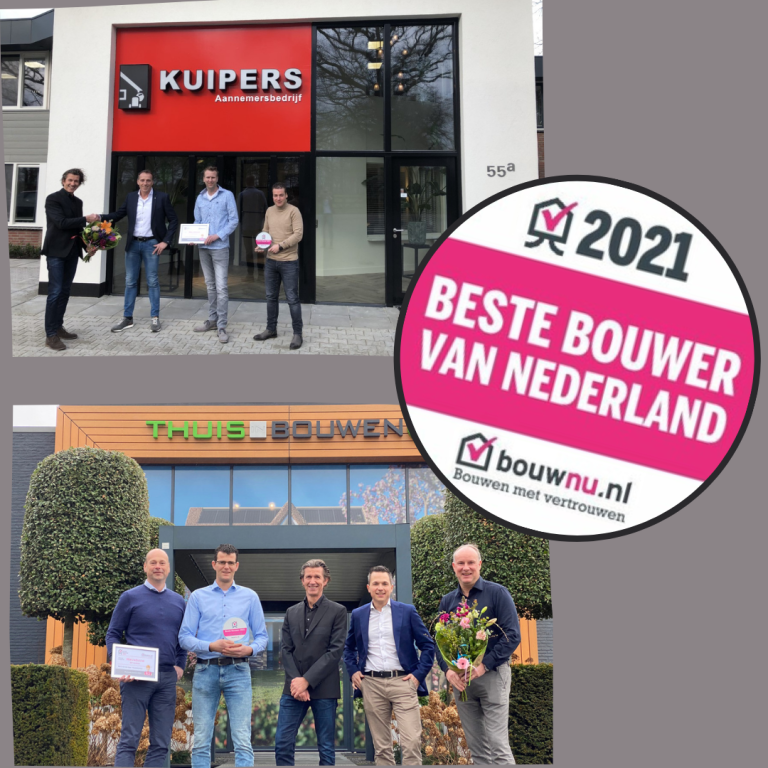 ThuisinBouwen en Aannemersbedrijf Kuipers uitgeroepen tot Beste Bouwer van Nederland